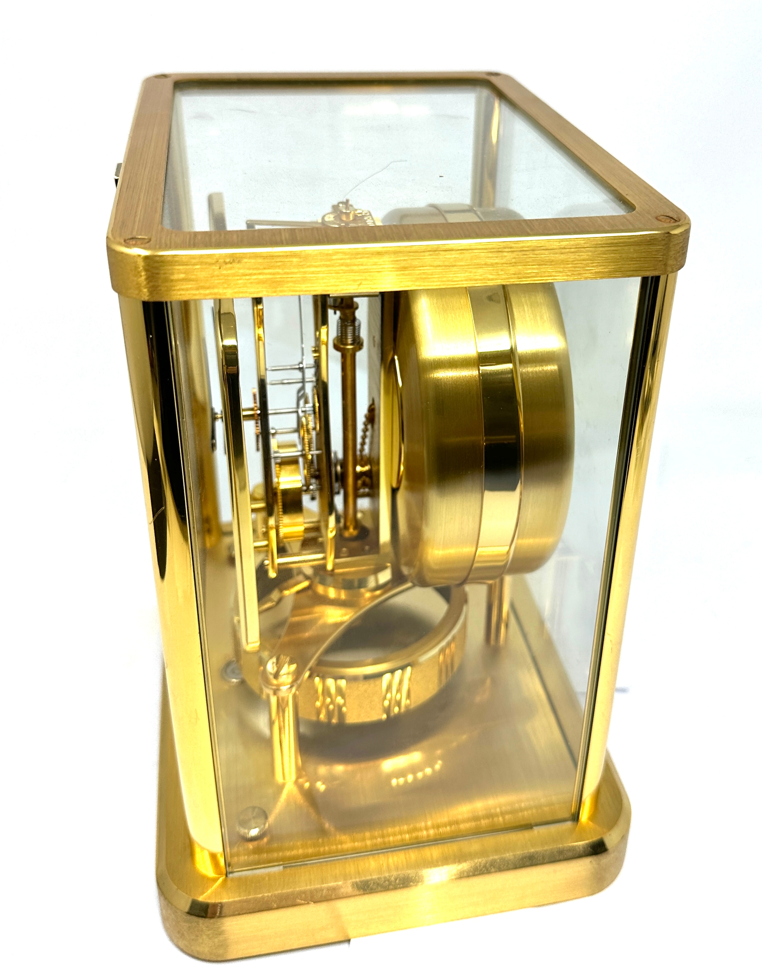 Jaeger lecoultre Atmos 13 jewel 540 brass & glass mantel clock measures approx height 23cm by 20cm - Image 5 of 6