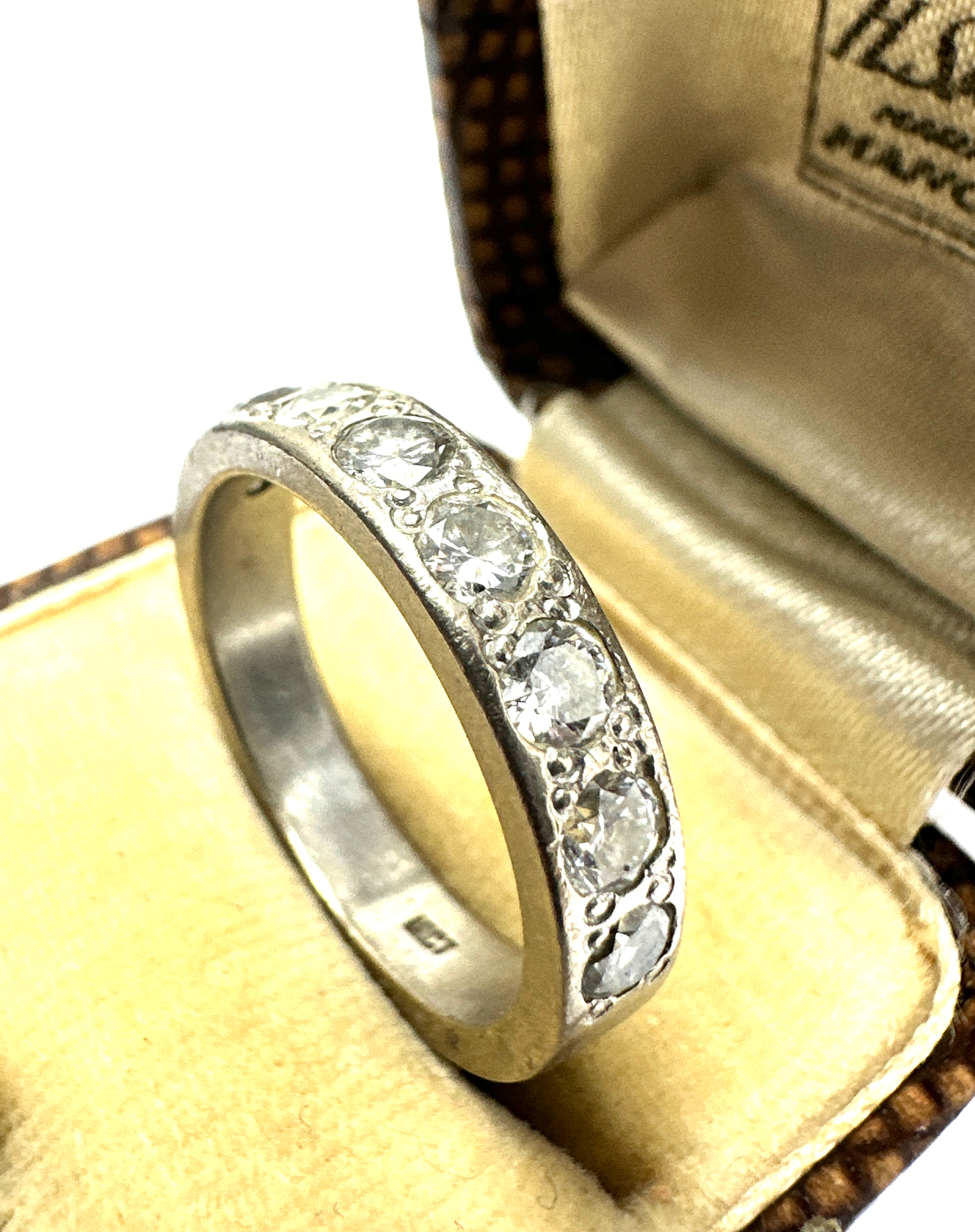 Fine 18ct white gold diamond half eternity ring est 1ct diamonds weight 8g boxed - Image 3 of 4