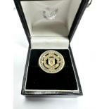 Boxed manchester united 9ct gold & diamond ring weight 5.6g