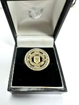Boxed manchester united 9ct gold & diamond ring weight 5.6g