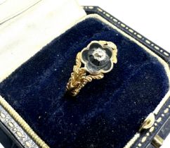 Fine Georgian 18ct gold black enamel & diamond mourning ring full georgian london gold hallmarks