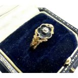 Fine Georgian 18ct gold black enamel & diamond mourning ring full georgian london gold hallmarks