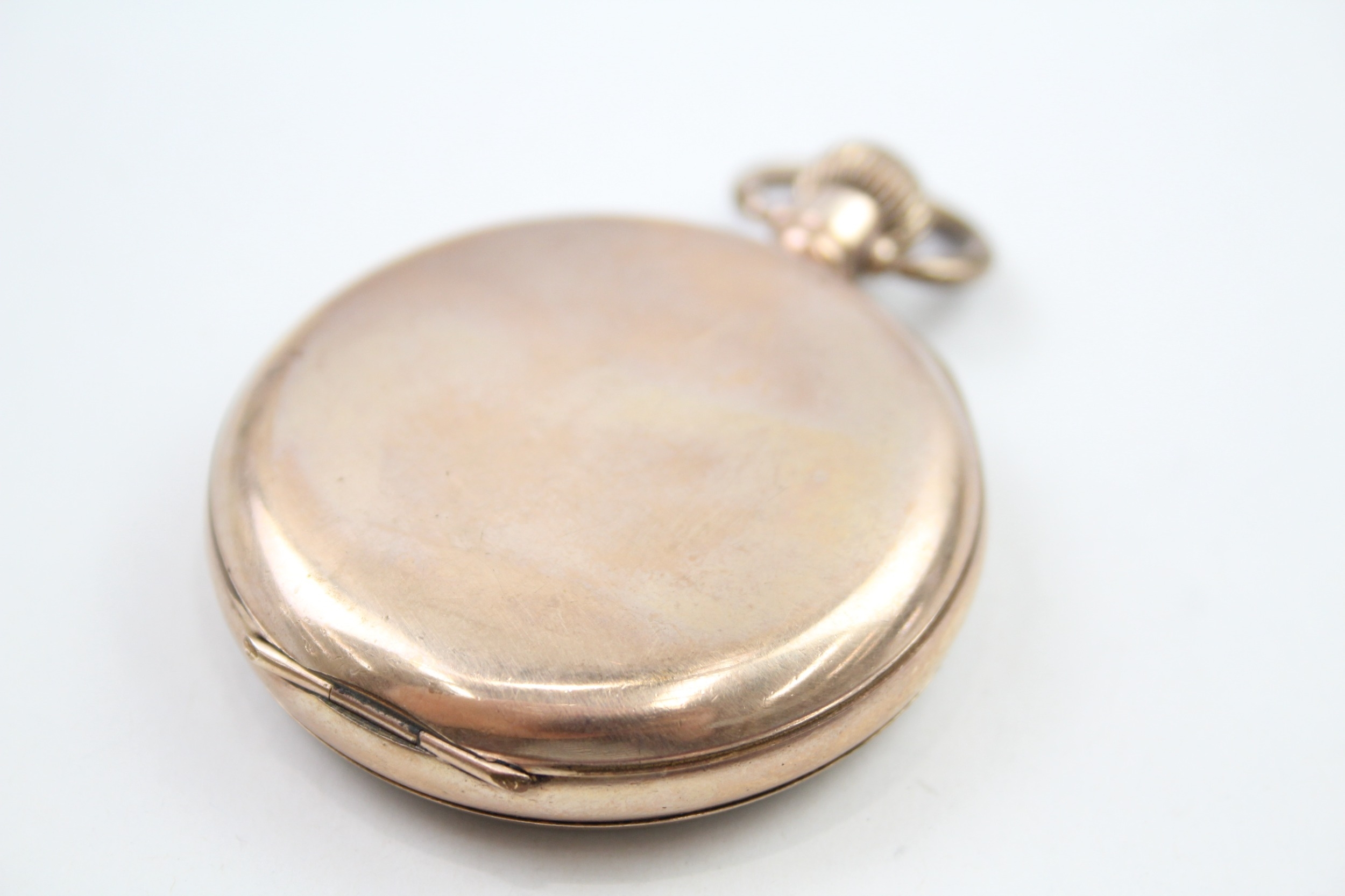Mens Vintage Open Face POCKET WATCH Rolled Gold Hand Wind Working - Image 4 of 7