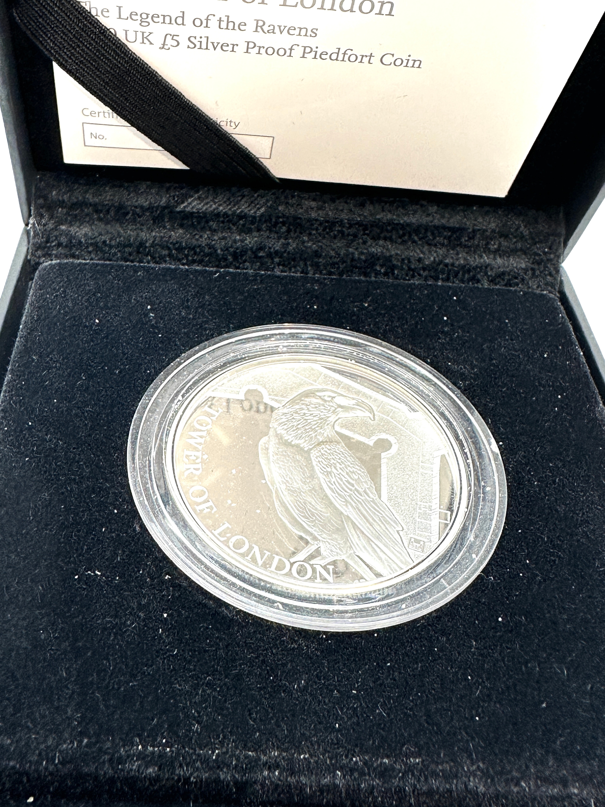 The Tower Of London The Legend Of The Ravens 2019 UK £5 Silver Proof Piedfort boxed c.o.a - Image 2 of 3