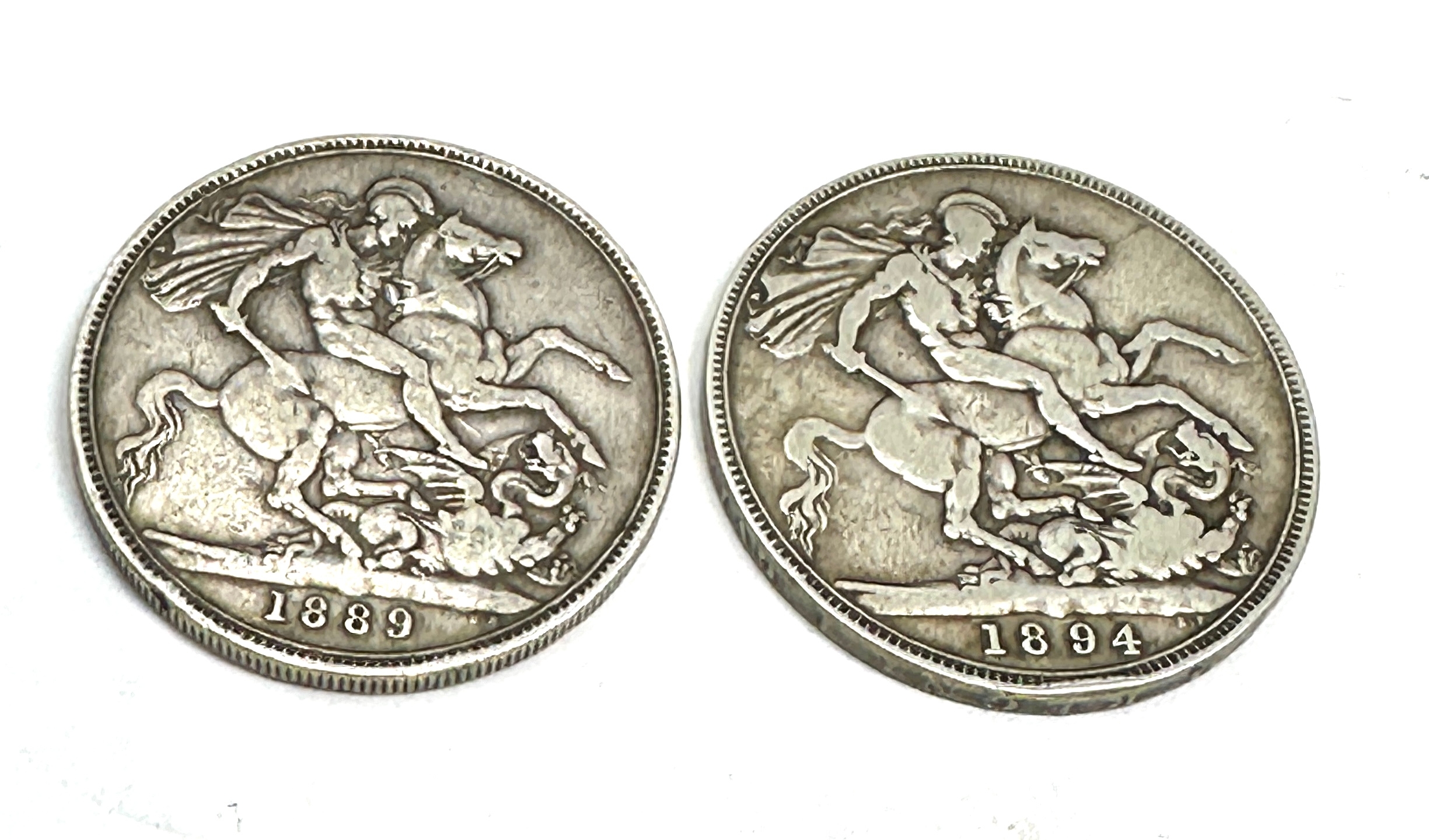 2 victorian crowns 1894 & 1889 - Image 2 of 4