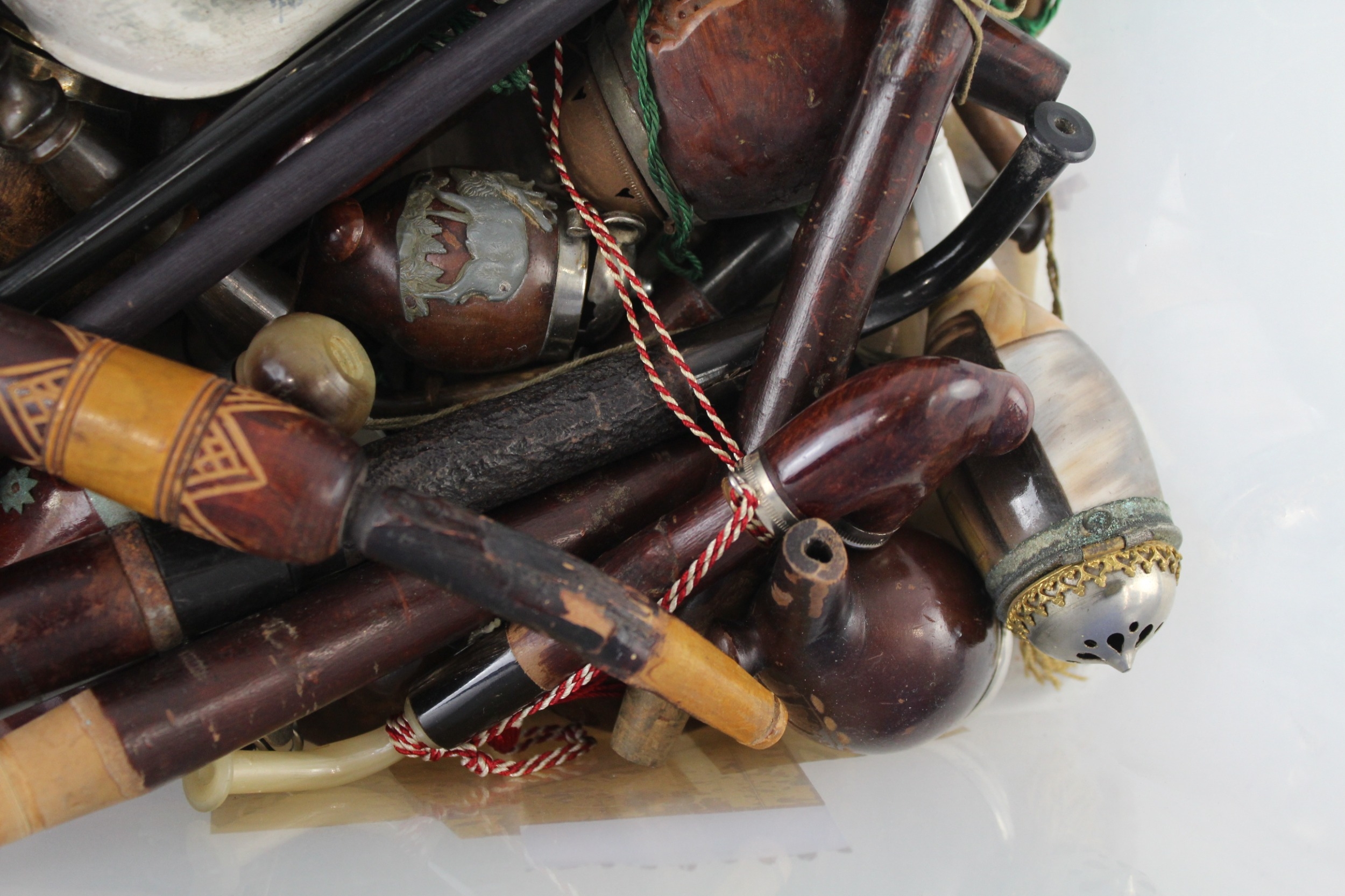 Estate Pipe Job Lot Inc. Hand Carved Tyrolean Ceramic East Asian Dutch Clay Etc - Image 5 of 6