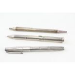 3 x .800 & .925 sterling writing instruments inc ballpoints etc