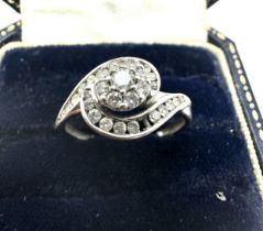 9ct white gold diamond ring 0.50ct diamonds weight 1.8g will need replacement small diamond