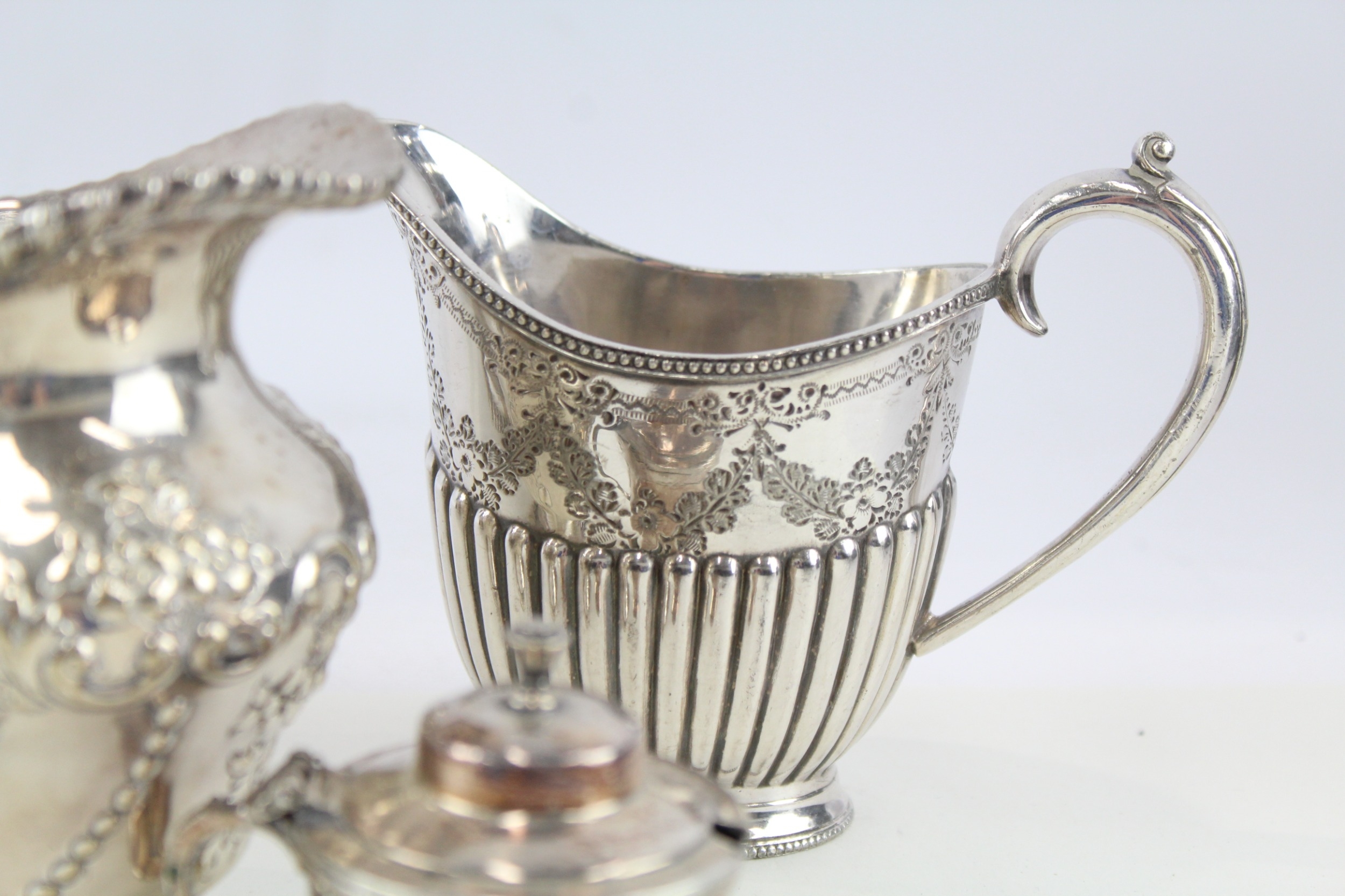 Silver Plate Ware Antique Vintage Victorian Creamer Teapot George III x 5 2164g - Image 6 of 6