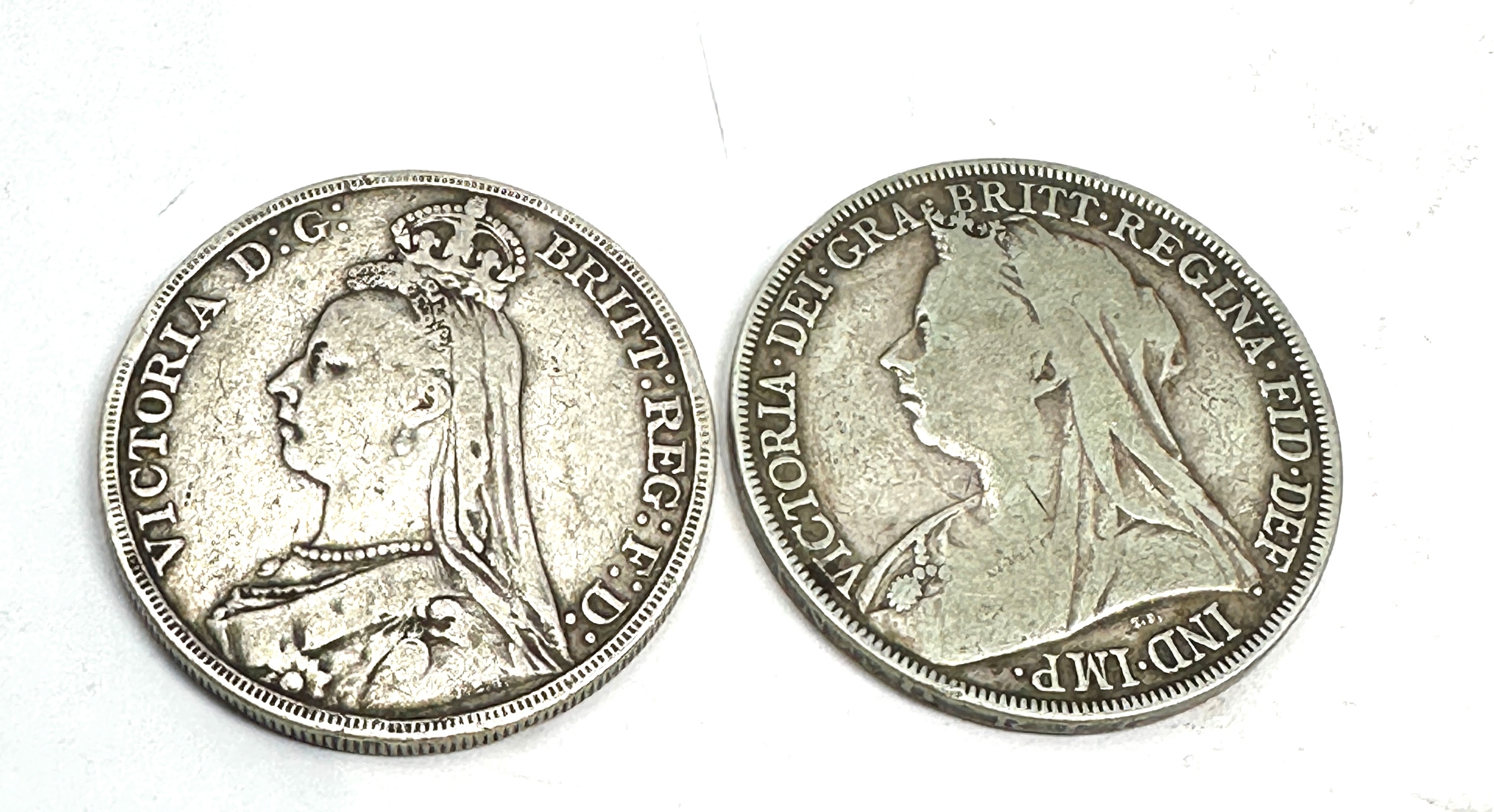 2 victorian crowns 1894 & 1889