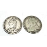 2 victorian crowns 1894 & 1889