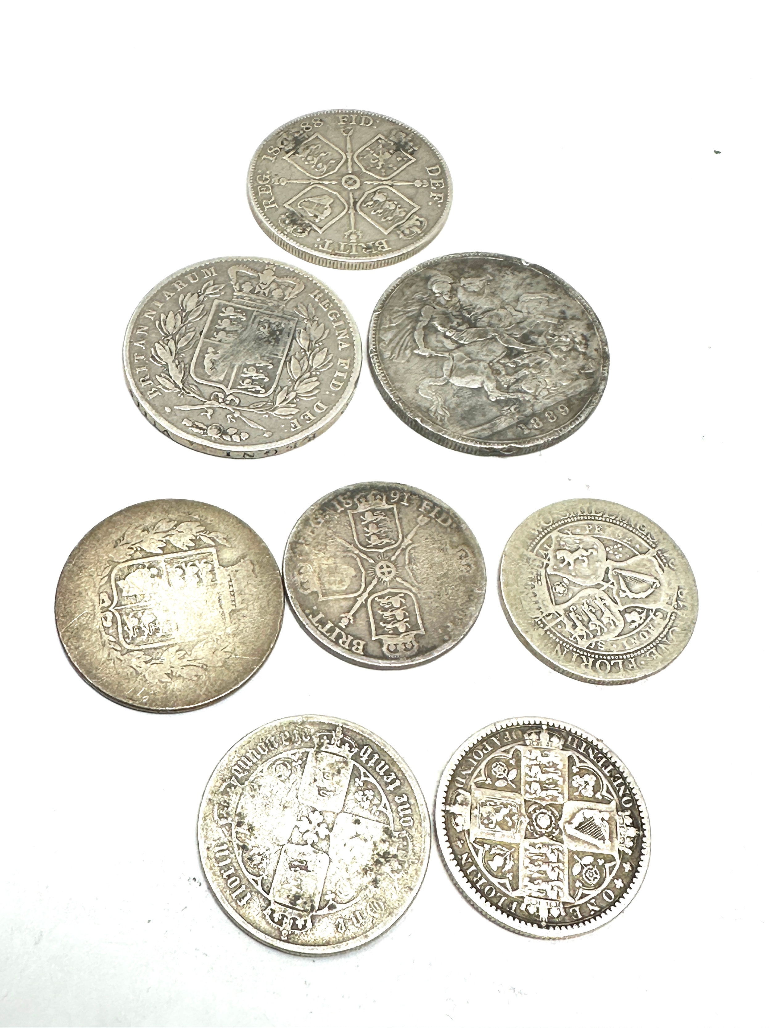 Victorian silver coins inc 2 crowns double florin half crown & florins - Image 4 of 5