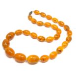 costume amber type bead necklace weight 153g