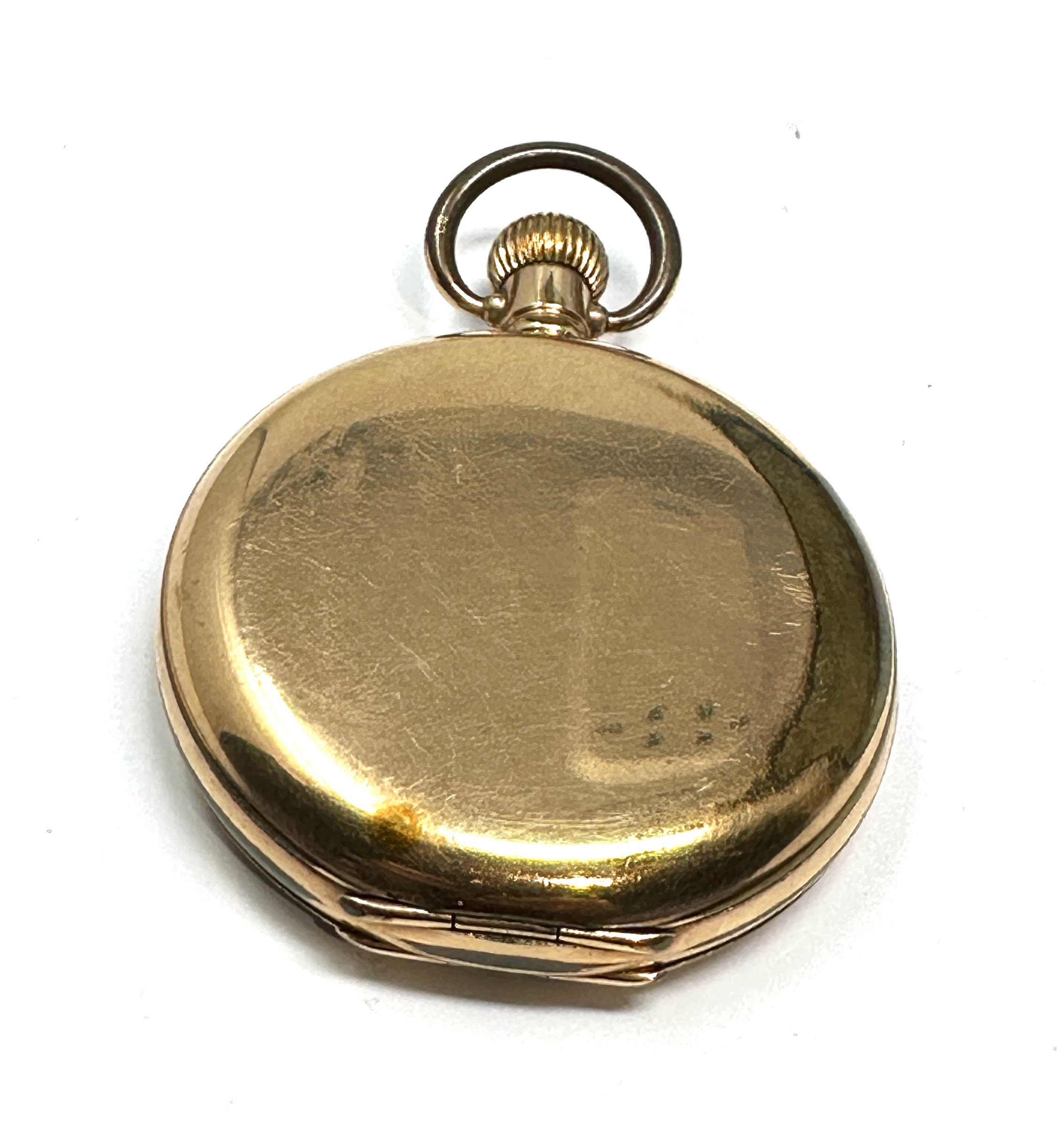Antique gold plated full hunter waltham traveller pocket watch the watch is not ticking - Image 2 of 3
