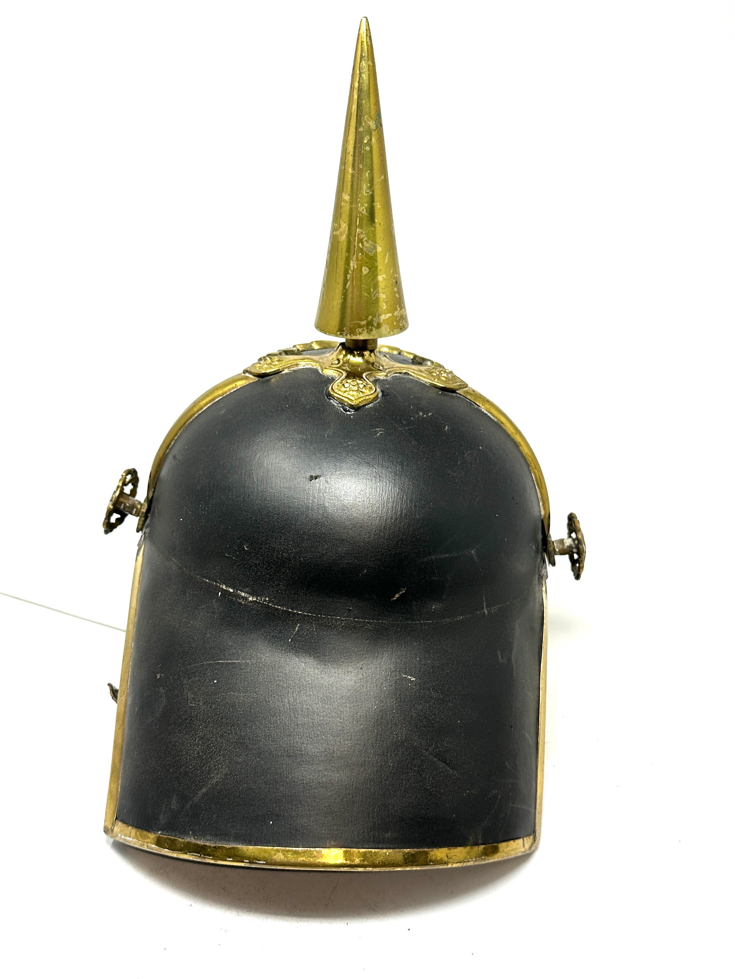 Black Leather Prussian Helmet German Pickelhaube Long Spiked Helmet - Image 5 of 5