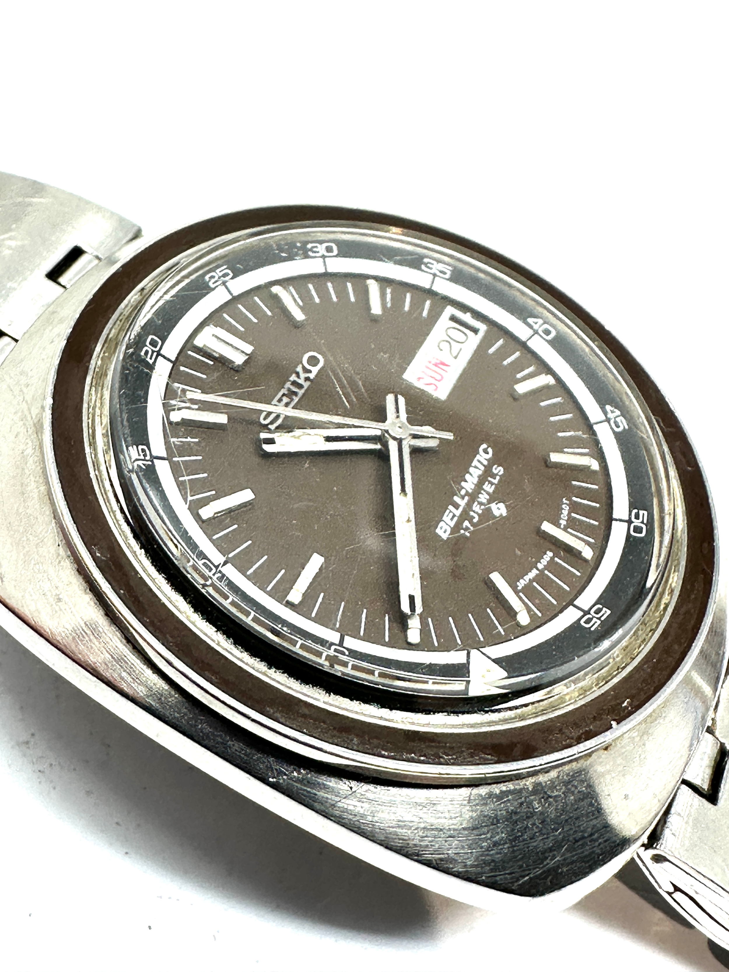 Vintage gents seiko bell-matic wristwatch 4006-6020 the watch is ticking - Image 3 of 5