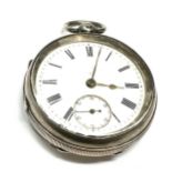 Antique silver open face pocket watch the watch is not ticking balance is spinning