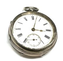 Antique silver open face pocket watch the watch is not ticking balance is spinning