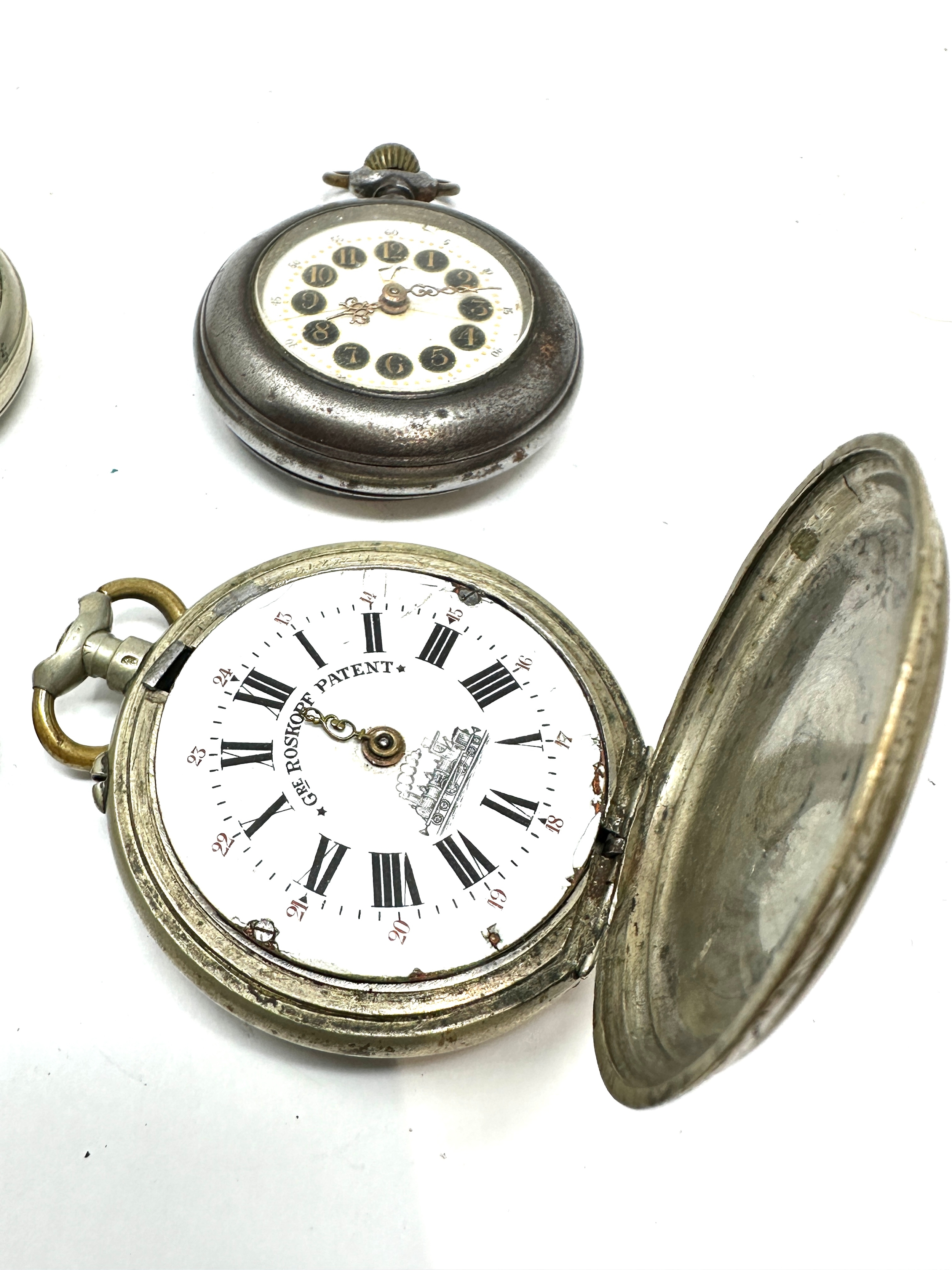 4 Vintage pocket watches cyma brialle & roskopfe etc spares or repair - Image 3 of 6