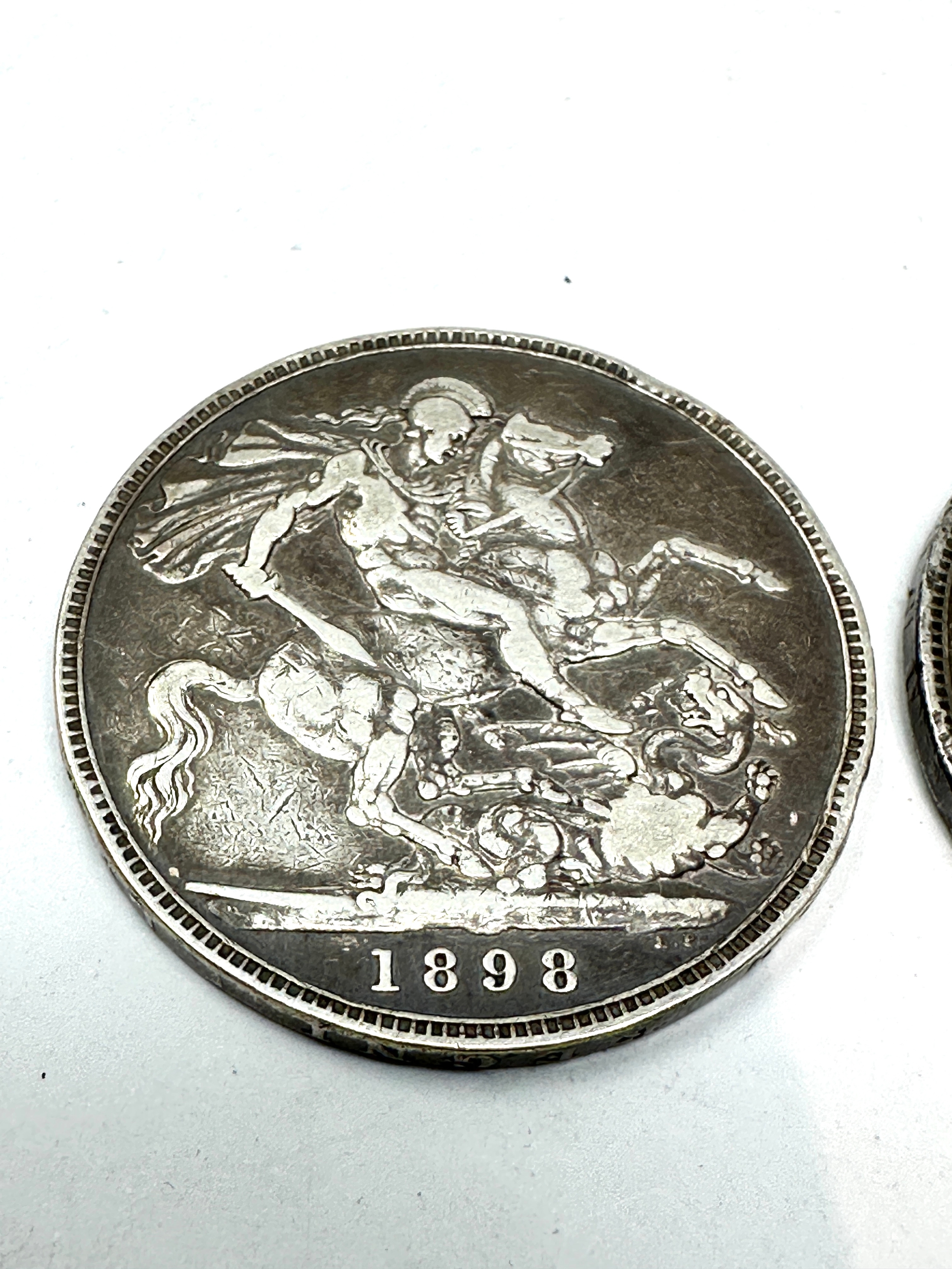 2 victorian silver crowns 1897 & 1898 - Image 3 of 4