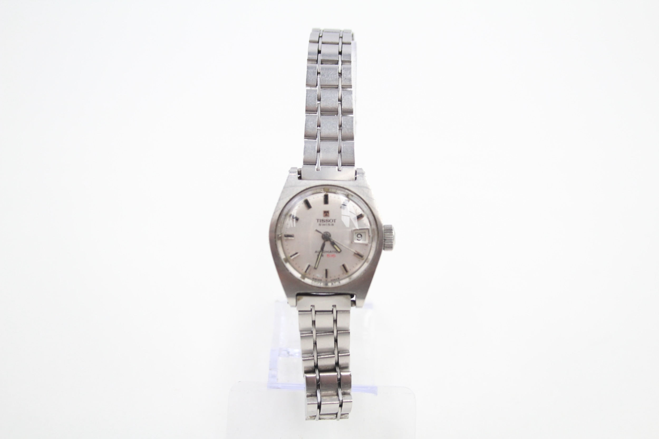 Womens Tissot PR516 Vintage Stainless Steel Wristwatch Automatic WORKING