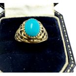 18ct gold turquoise ring weight 3.9g