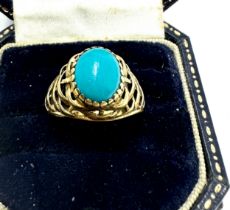 18ct gold turquoise ring weight 3.9g