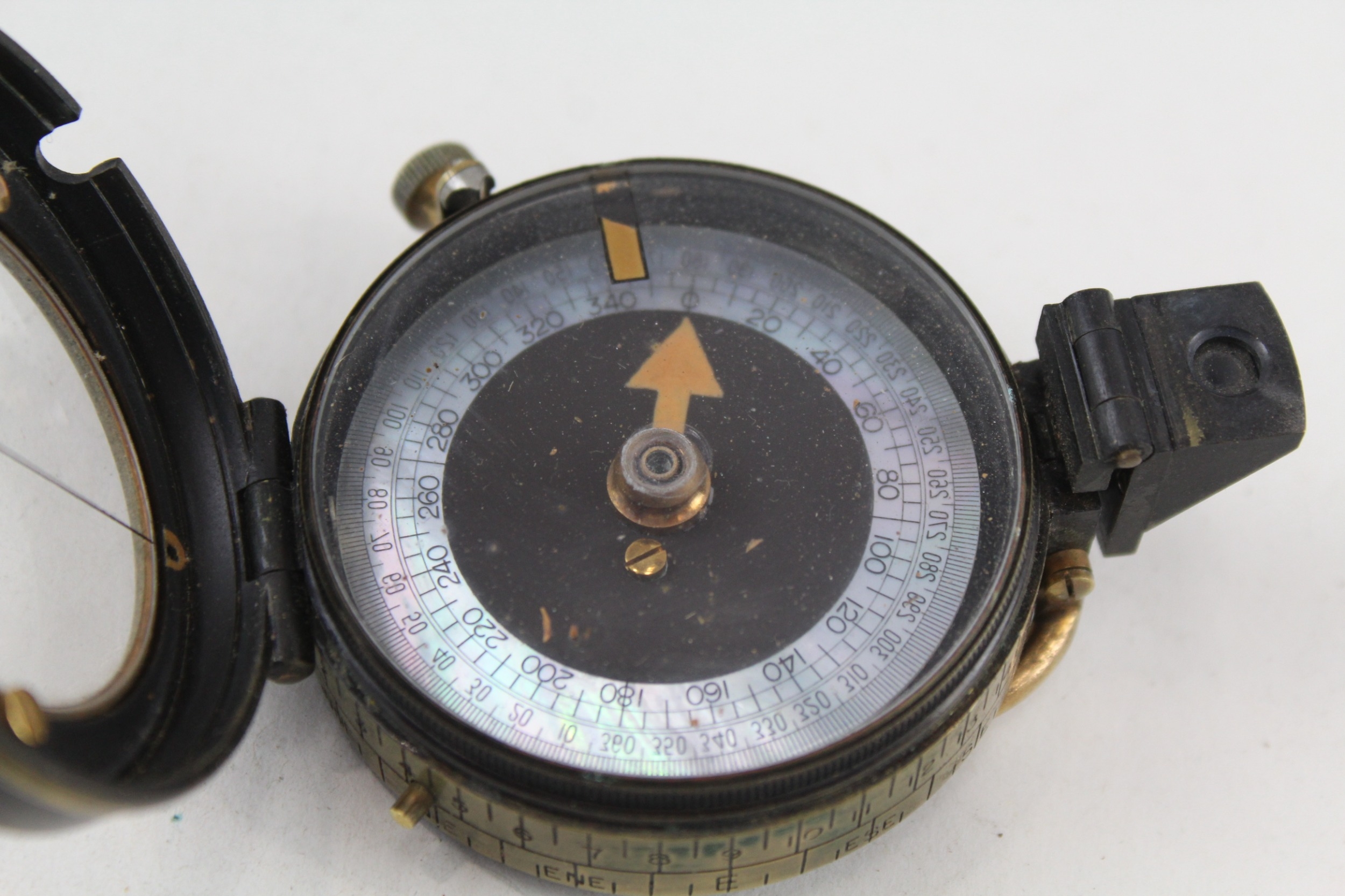 WW1 1915 Dated Verners Pattern Military Compass & Leather Case Anglo Swiss - Image 7 of 7