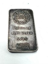 sharps pixley & Co one ounce fine 999.0 silver ingot bar