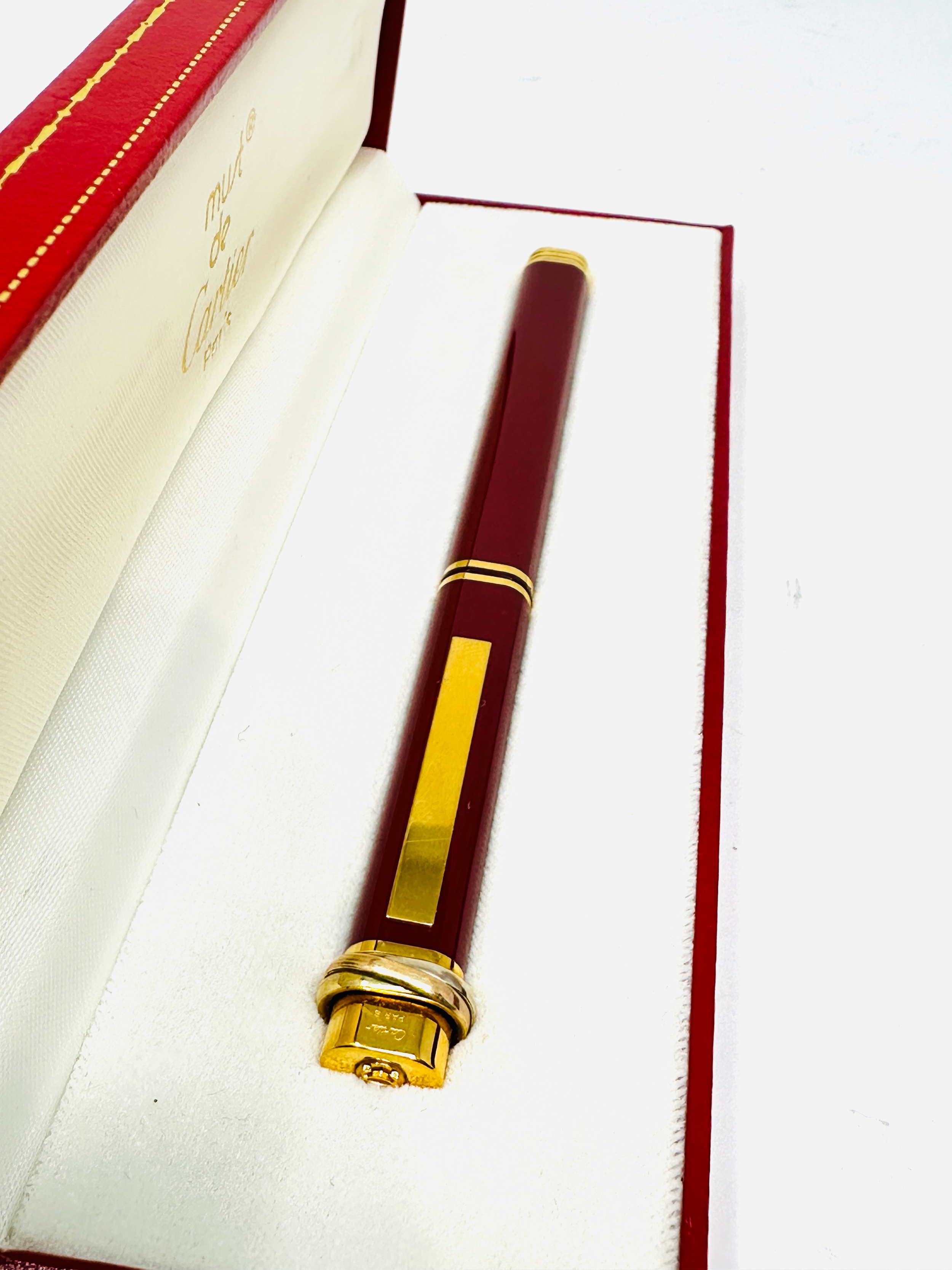 Boxed must de Cartier ball point pen original boxed and booklet - Image 2 of 5