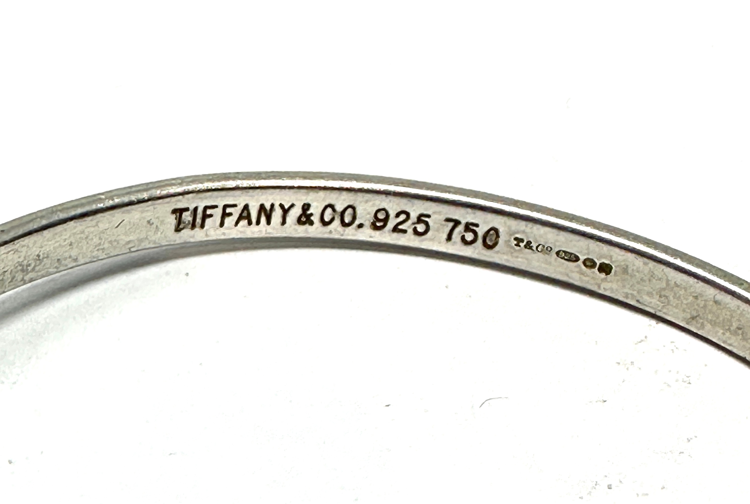 Tiffany And Co Silver 18K Gold Love Knot Hook Bangle Bracelet - Image 3 of 4