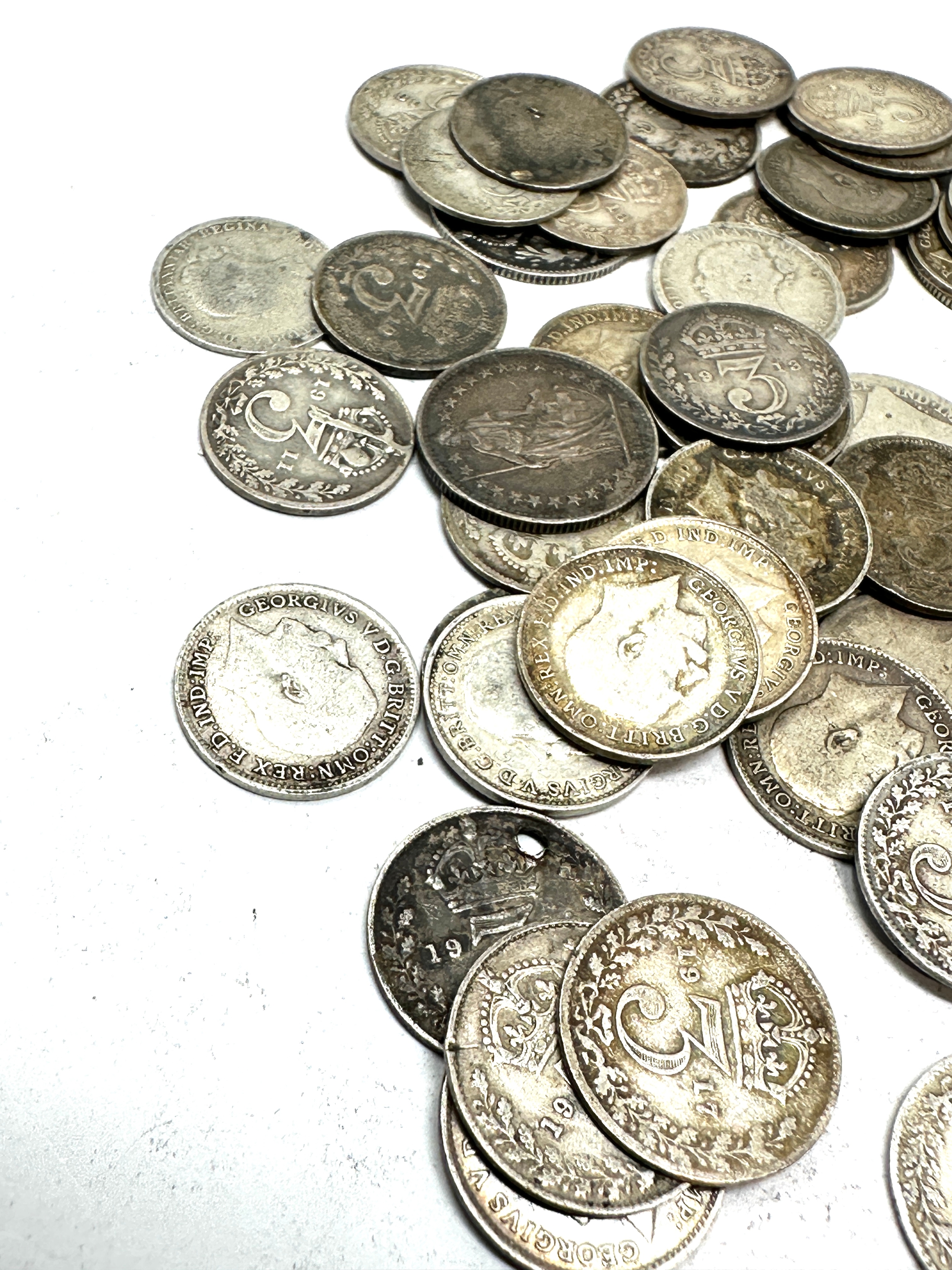 large selection of pre 1920 silver three pence coins - Image 2 of 4