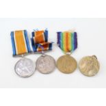 WW1 Medals x 4 Named Wr 4660 Cpl H.Worthy D.L.I M2 020272 Pte. A. Wright