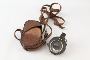 WW1 1915 Dated Verners Pattern Military Compass & Leather Case Anglo Swiss