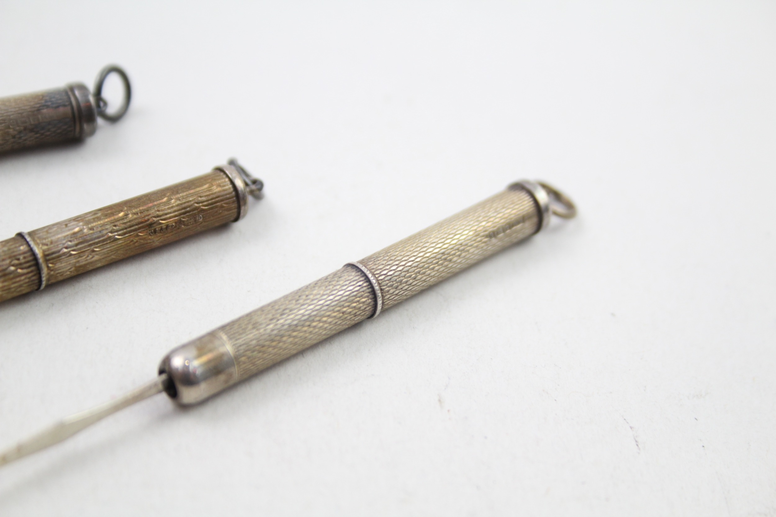 3 x .925 sterling pocket corkscrew & toothpick - Image 7 of 7