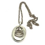 Large Vintage silver locket and chain weight 35g
