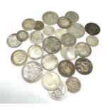 selection of pre 1920 silver coins inc florins sgillings sixpences etc
