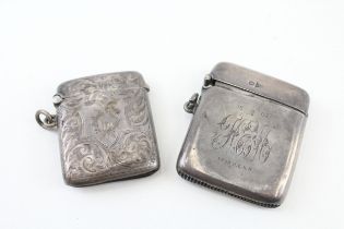 2 x .925 sterling vesta cases