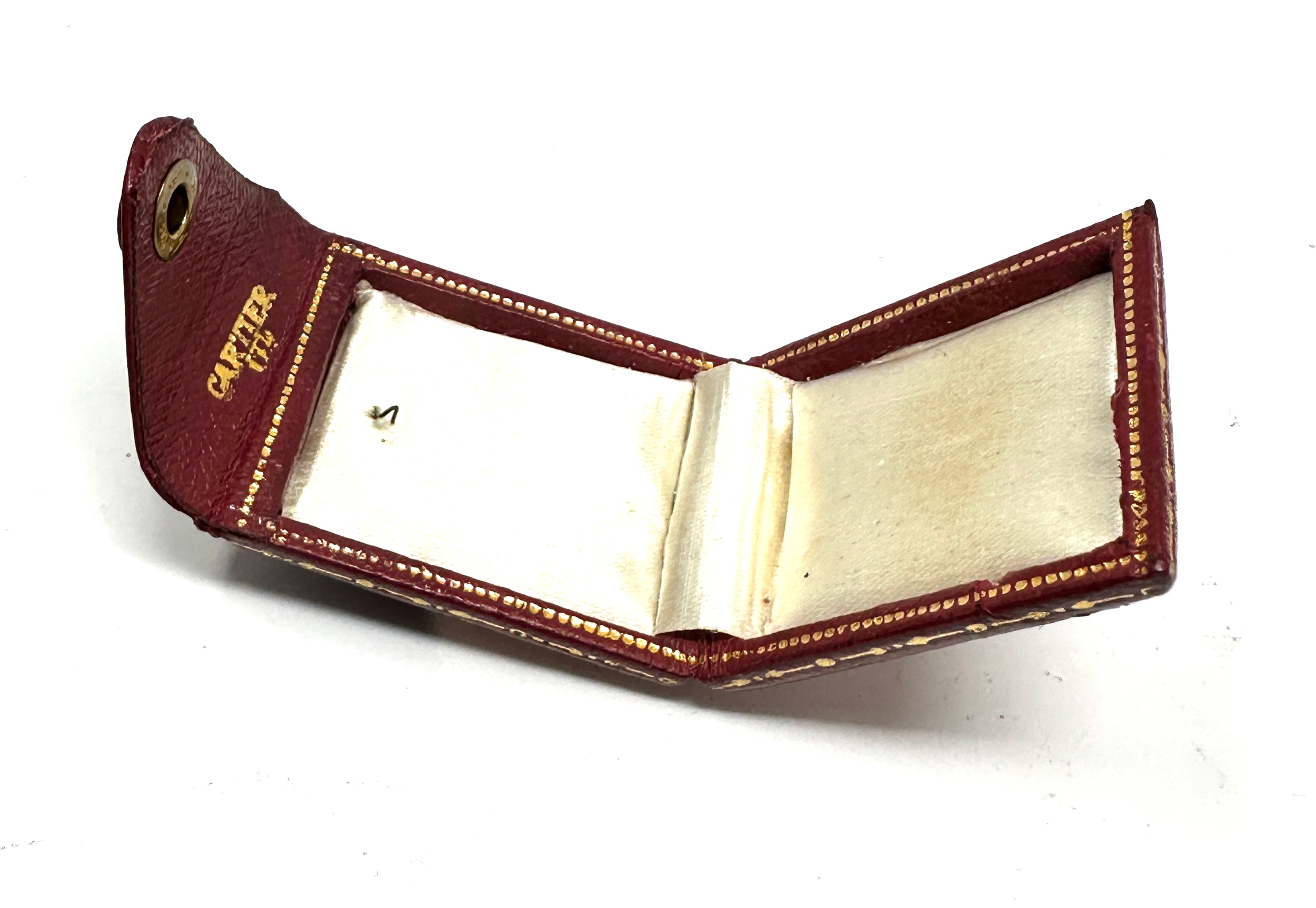 small leather cartier envelope design jewellery box measures approx 4cm by 3cm - Image 3 of 4