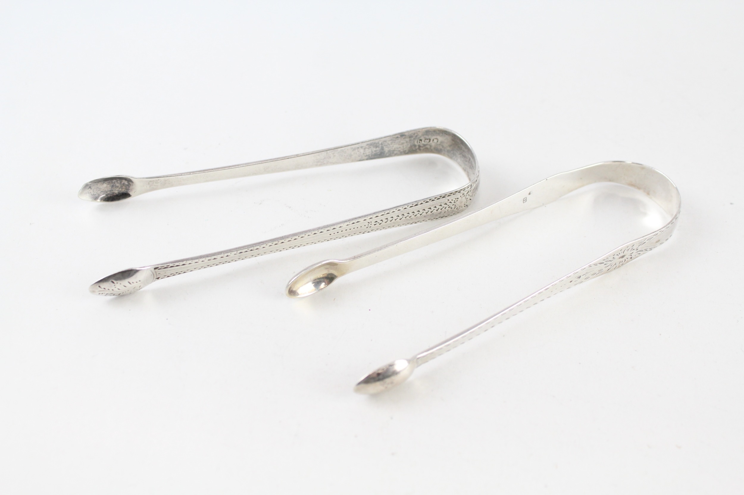 2 x .925 sterling georgian sugar tongs