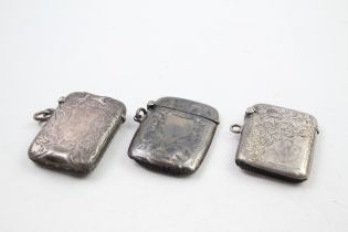 3 x .925 sterling vesta cases