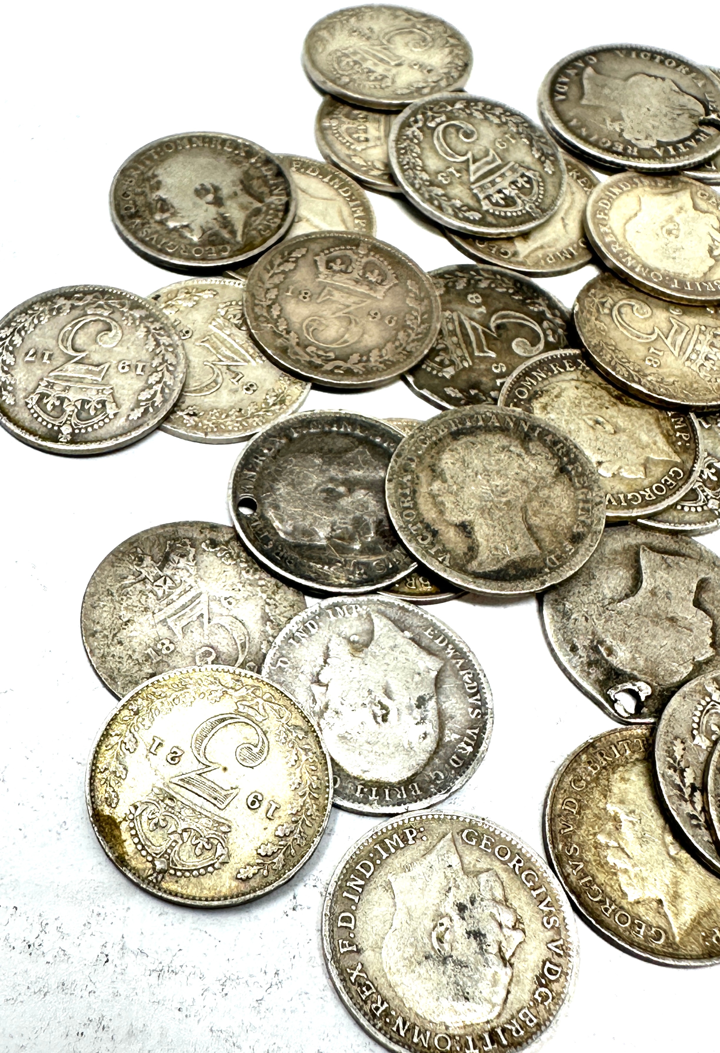 selection of pre 1920 silver three pence coins - Image 2 of 4