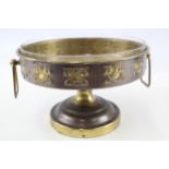 Mid Century Bronzed / Brass two Handled Tazza Art Nouveu Floral Motif