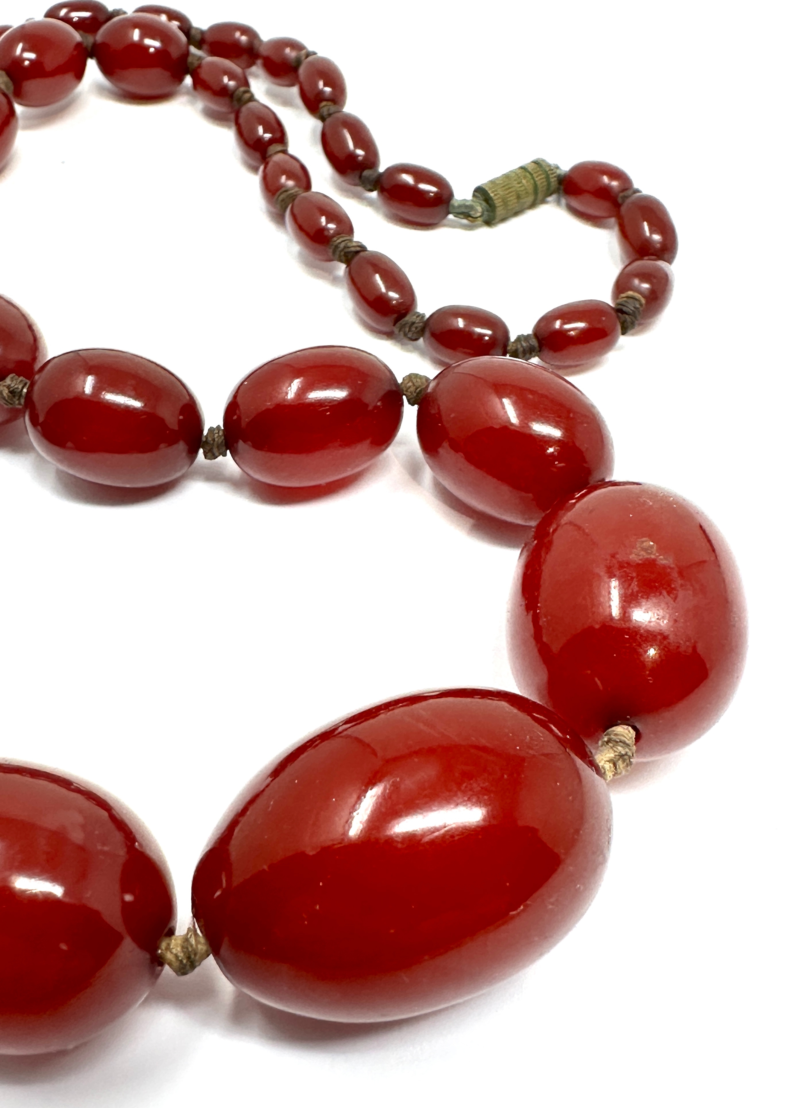 Antique / vintage cherry bakelite graduated bead necklace largest bead measures approx 30mm by - Image 2 of 4