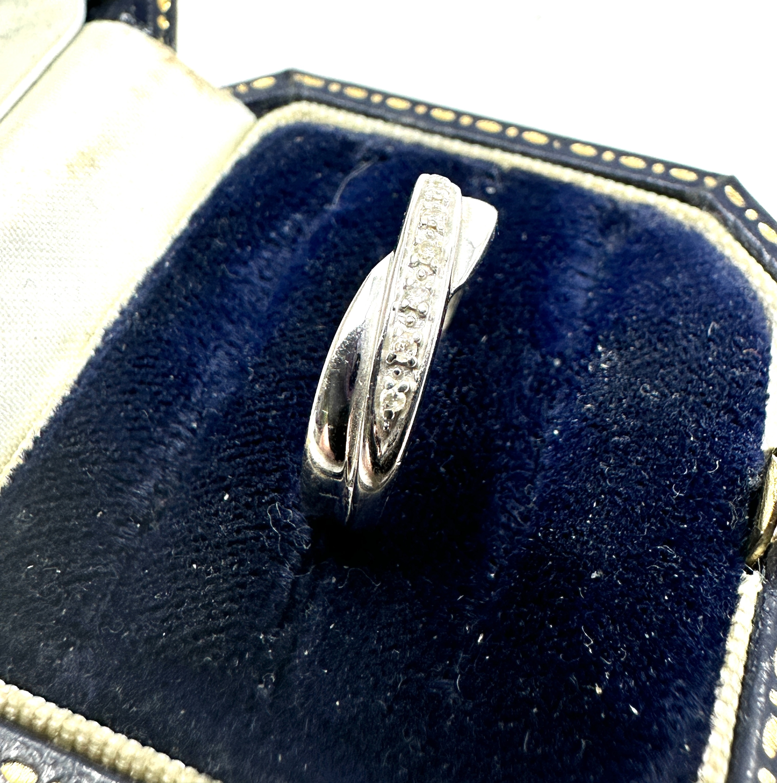 9ct white gold diamond ring weight 2.5g - Image 2 of 4