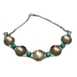 Continental vintage stone set choker necklace hallmarked 800 ag 50 measures approx 40cm when