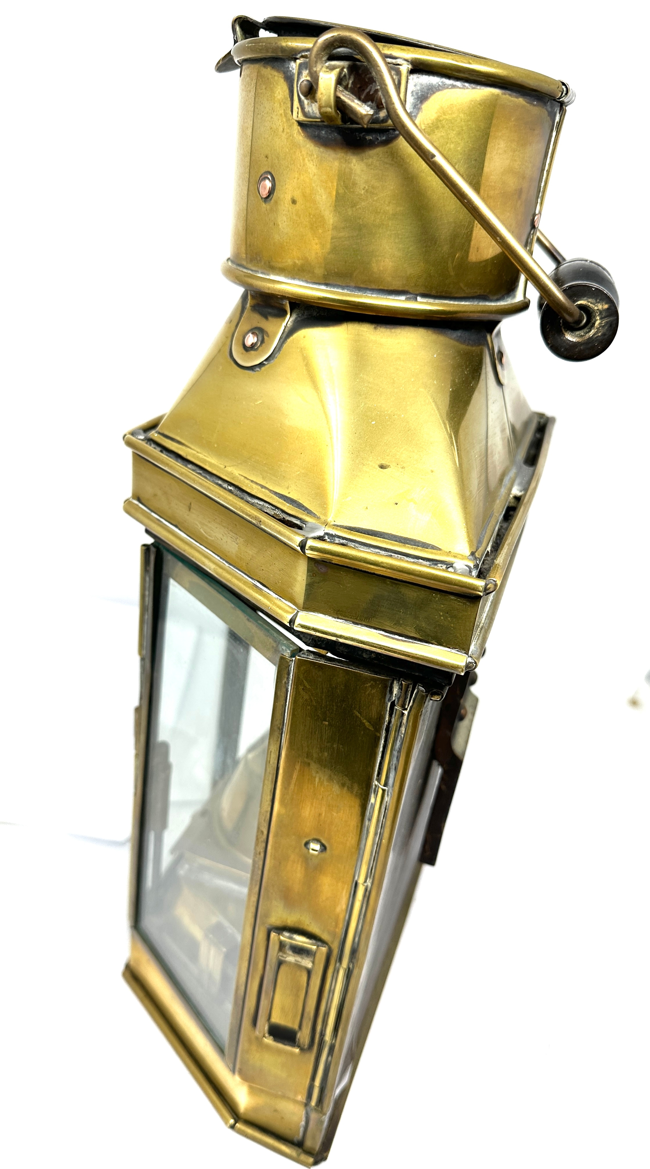 Large Circa 1941 Brass Lantern Named L.S.Co Ltd 1941 measures approx 41cm tall - Image 7 of 9