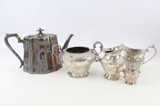 Silver Plate Ware Antique Vintage Victorian Creamer Teapot George III x 5 2164g