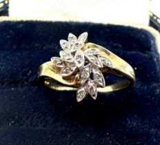 9ct gold diamond ring weight 2.2g