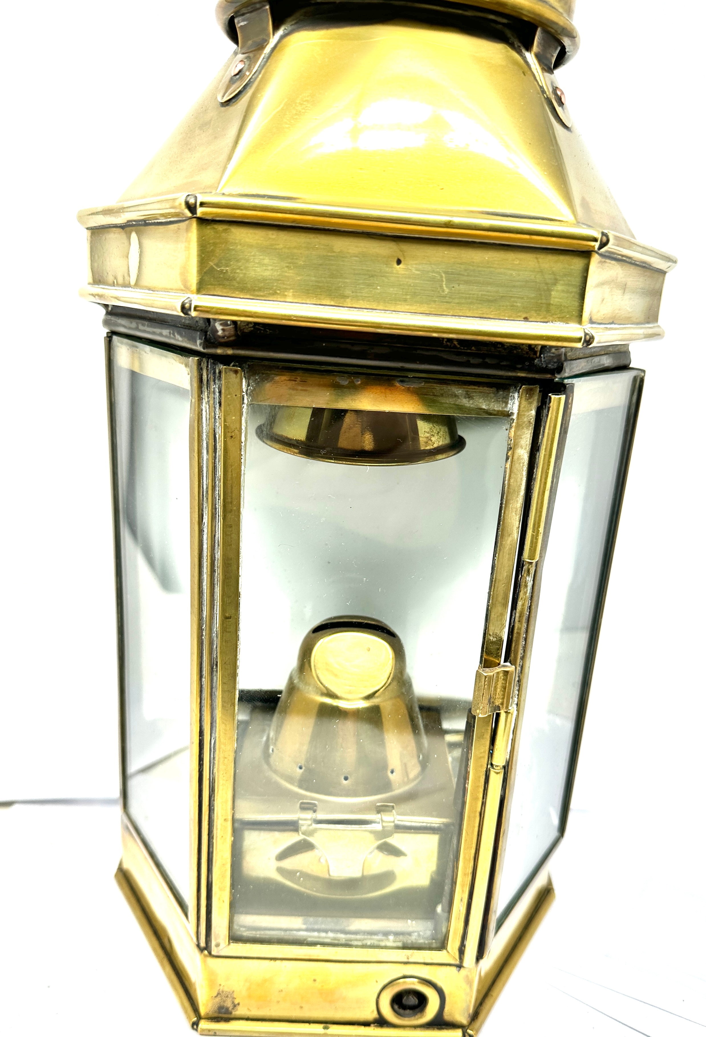 Large Circa 1941 Brass Lantern Named L.S.Co Ltd 1941 measures approx 41cm tall - Image 2 of 9